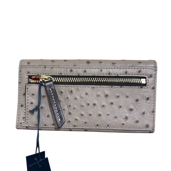 Dooney & Bourke Ostrich Brown Tan Wallet Classic Design - Picture 2 of 5